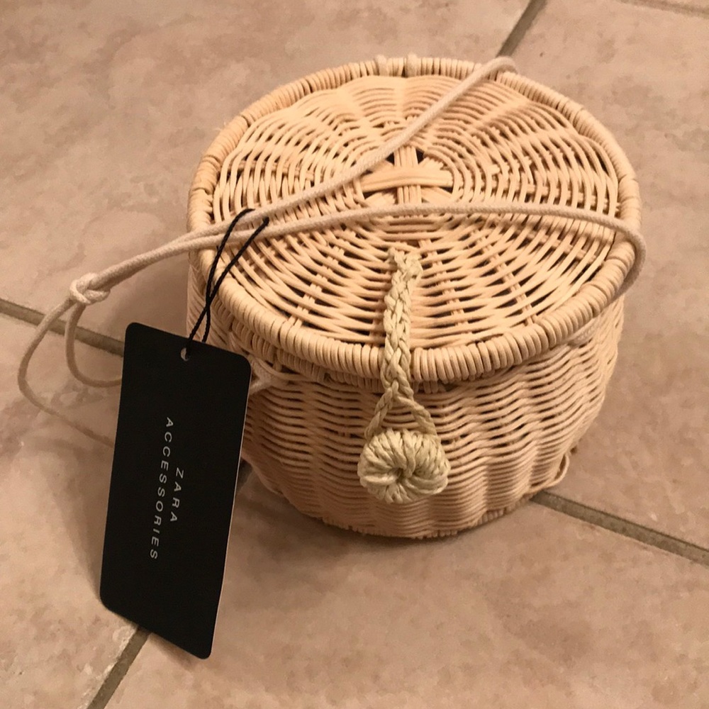 Zara Raffia Basket Handbag